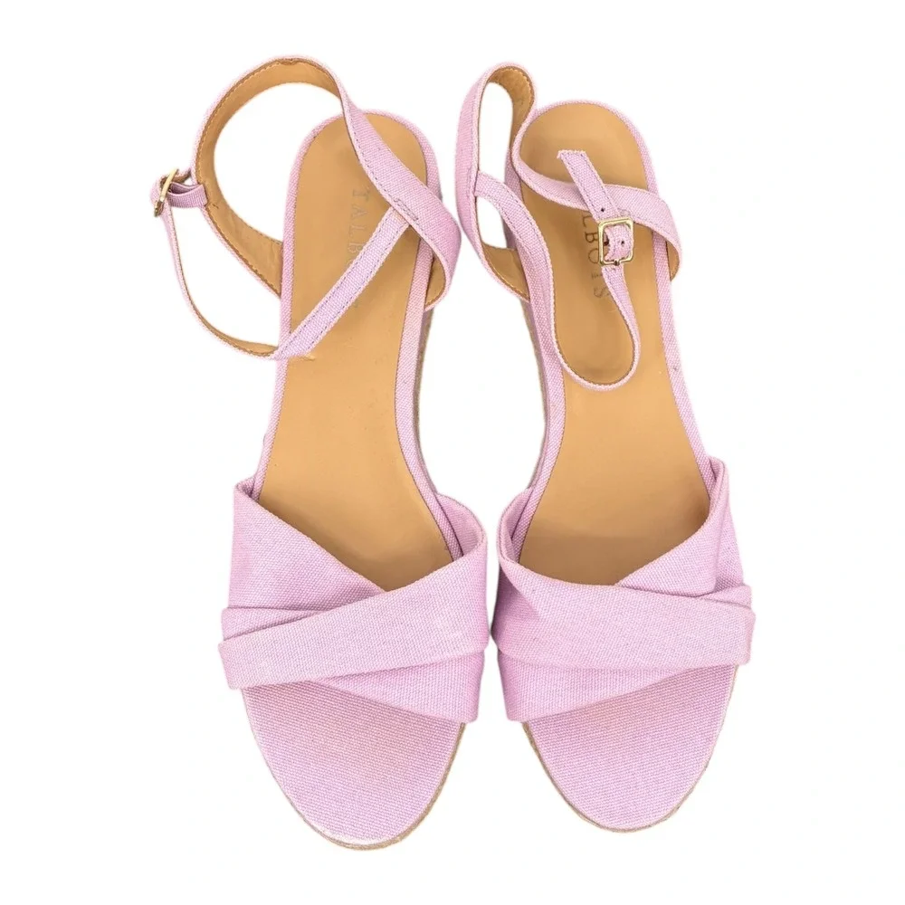 Talbots Women Light Purple Espadrille Wedge‎ Sandals Ankle Strap Size 10